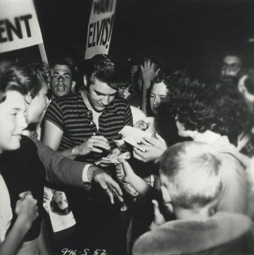Elvis Signing Autographs Black and White | Unknown Artist,{{product.type}}