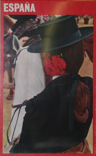 Espana - Woman on White Horse Poster | Travel Poster,{{product.type}}