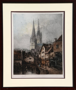 European Cathedral Etching | Camille Arthur Fonce,{{product.type}}