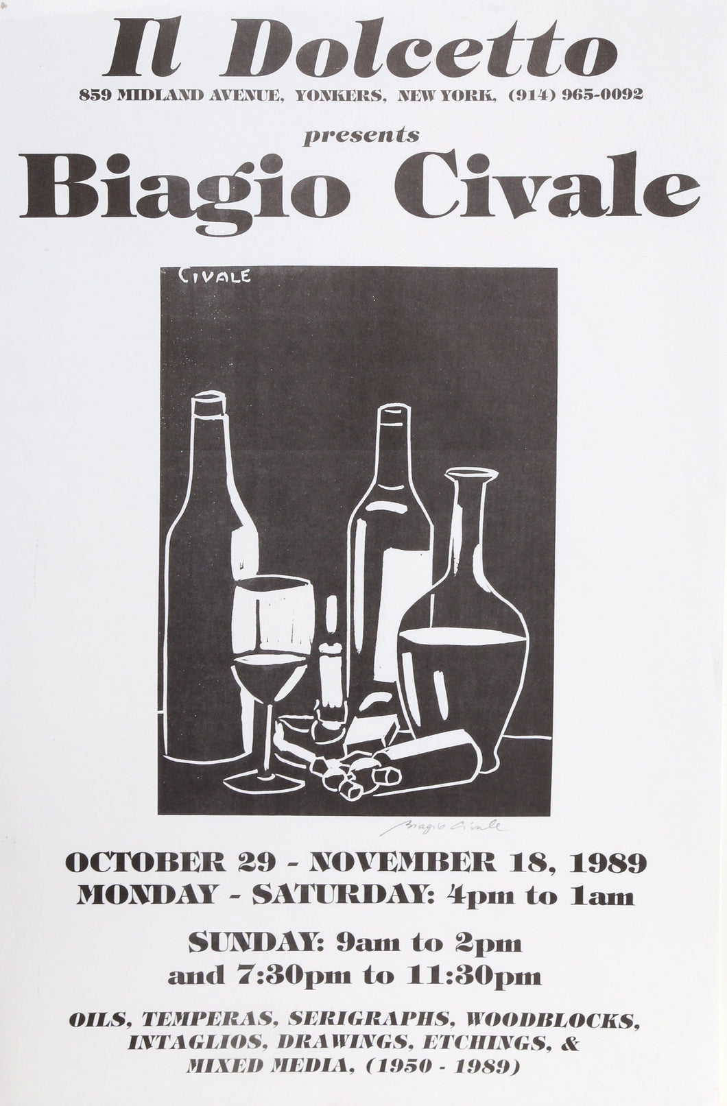 Exhibition Poster - Il Dolcetto Presents Poster | Biagio Civale,{{product.type}}