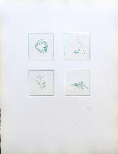 Eyes Nose Ears Lips Etching | Joan Ponc,{{product.type}}