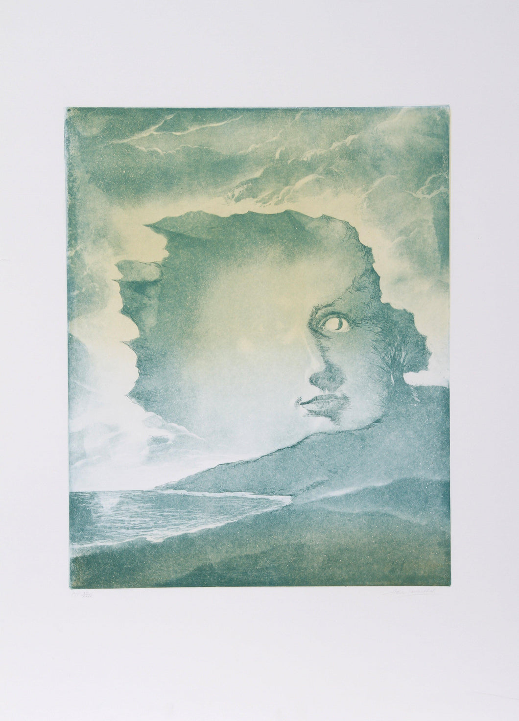 Face in Mountains Etching | Hank Laventhol,{{product.type}}