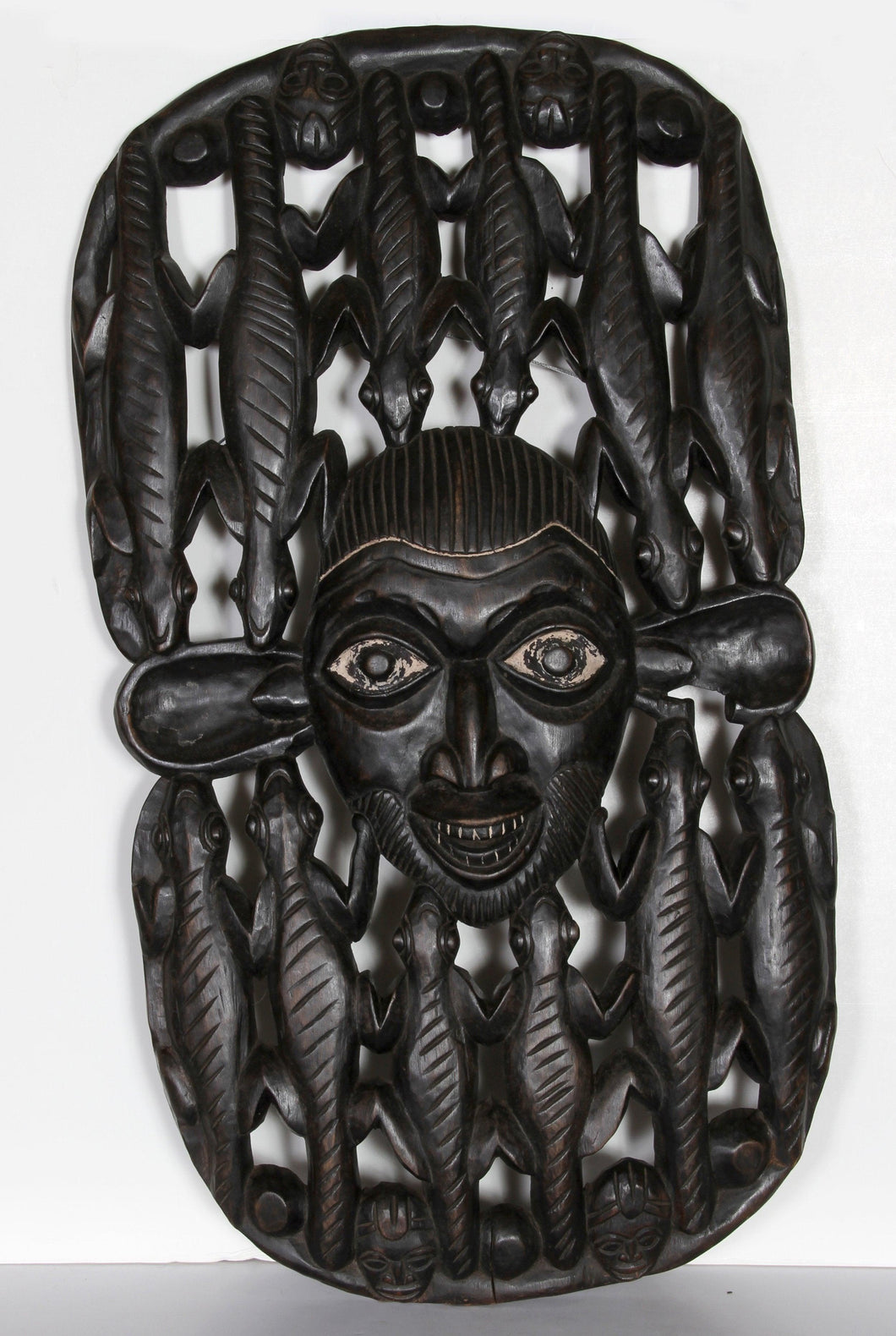 Face with Lizards Wood | African or Oceanic Objects,{{product.type}}