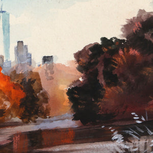 Fall in the Park Watercolor | Erik Freyman,{{product.type}}