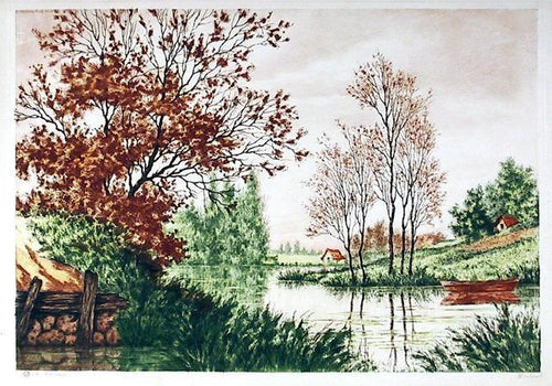 Fall Landscape I Etching | Paul Granville,{{product.type}}