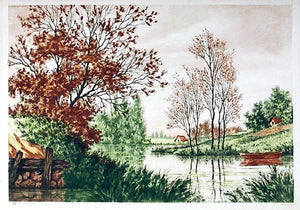 Fall Landscape I Etching | Paul Granville,{{product.type}}