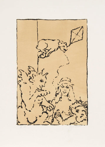 Fantasy Scene with Kite Lithograph | Unknown Artist,{{product.type}}