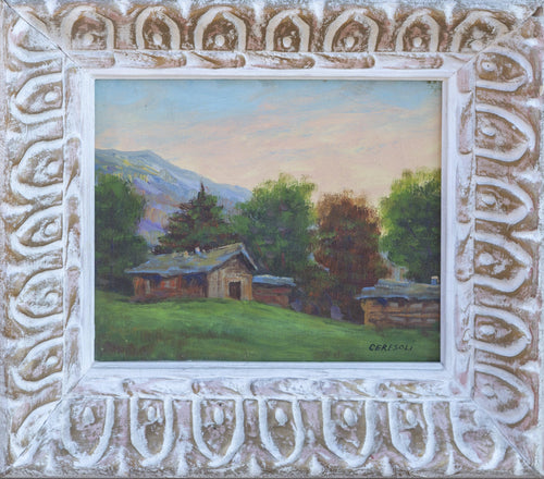 Farm Scene Oil | Unknown Artist,{{product.type}}