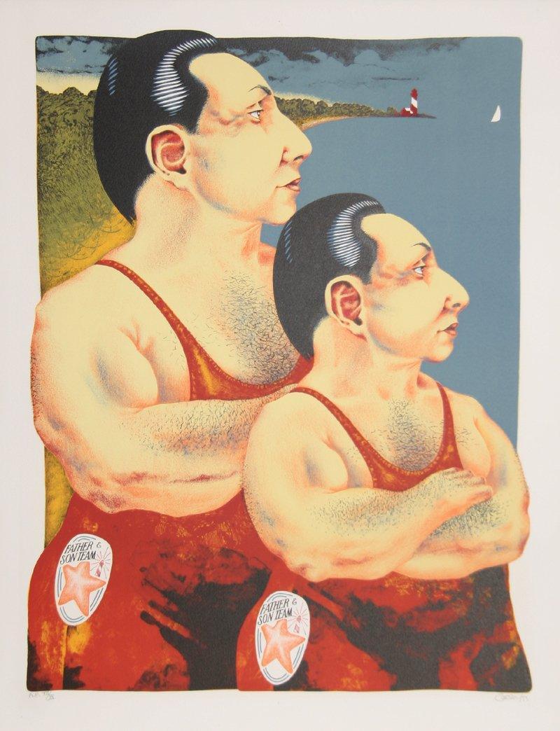 Father and Son Team from the Limestoned Portfolio Lithograph | Dennis Geden,{{product.type}}