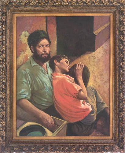 Father and Teenage Son Oil | Sandu Liberman,{{product.type}}
