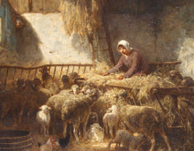 Feeding Sheep Poster | Charles-Emile Jacque,{{product.type}}