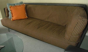 Felicerossi Tan and Dark Brown Asymmetrical Loveseat Settee Furniture | Furniture,{{product.type}}