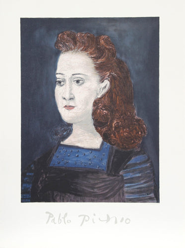 Femme a la Collerette Bleue Lithograph | Pablo Picasso,{{product.type}}