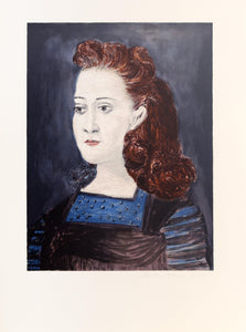 Femme a la Collerette Bleue Lithograph | Pablo Picasso,{{product.type}}