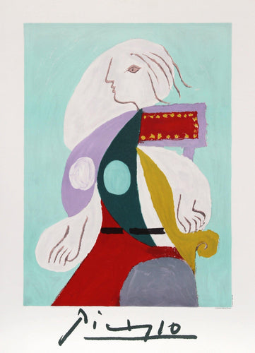 Femme a la Robe Multicolore Lithograph | Pablo Picasso,{{product.type}}