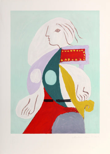 Femme a la Robe Multicolore Lithograph | Pablo Picasso,{{product.type}}