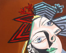 Femme Accoudee au Drapeau Bleu et Rouge Lithograph | Pablo Picasso,{{product.type}}