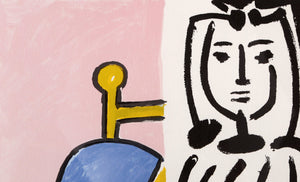 Femme Assise a la Robe Bleu Lithograph | Pablo Picasso,{{product.type}}