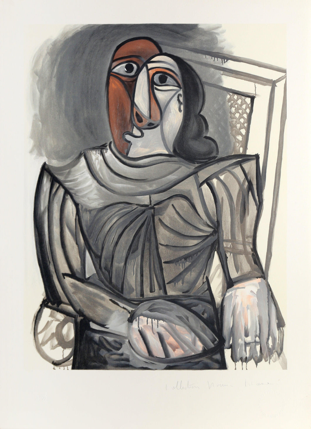 Femme Assise a la Robe Grise Lithograph | Pablo Picasso,{{product.type}}