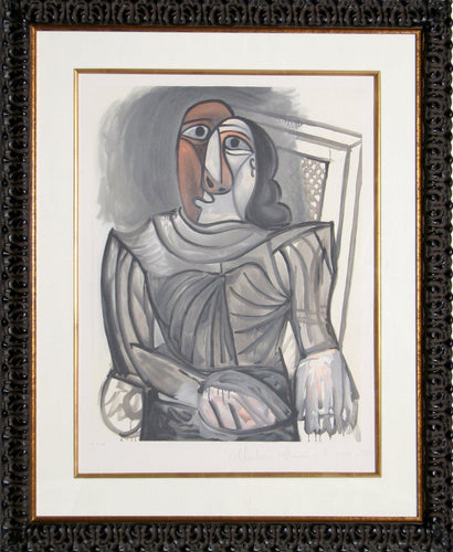 Femme Assise a la Robe Grise Lithograph | Pablo Picasso,{{product.type}}