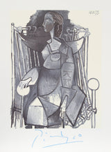 Femme Assise dans un Fauteuil Tresse Lithograph | Pablo Picasso,{{product.type}}