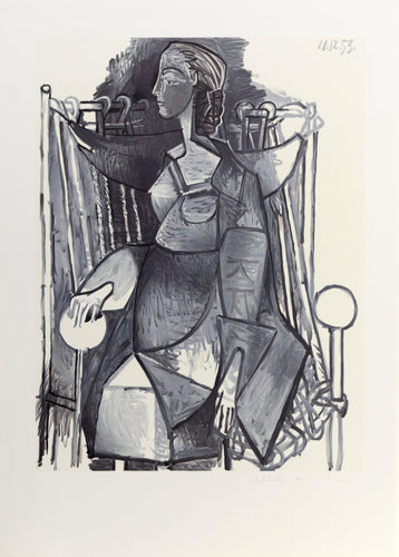 Femme Assise dans un Fauteuil Tresse Lithograph | Pablo Picasso,{{product.type}}