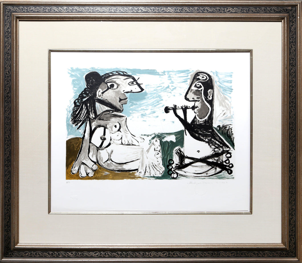 Femme Assise et Joueur de Flute Lithograph | Pablo Picasso,{{product.type}}