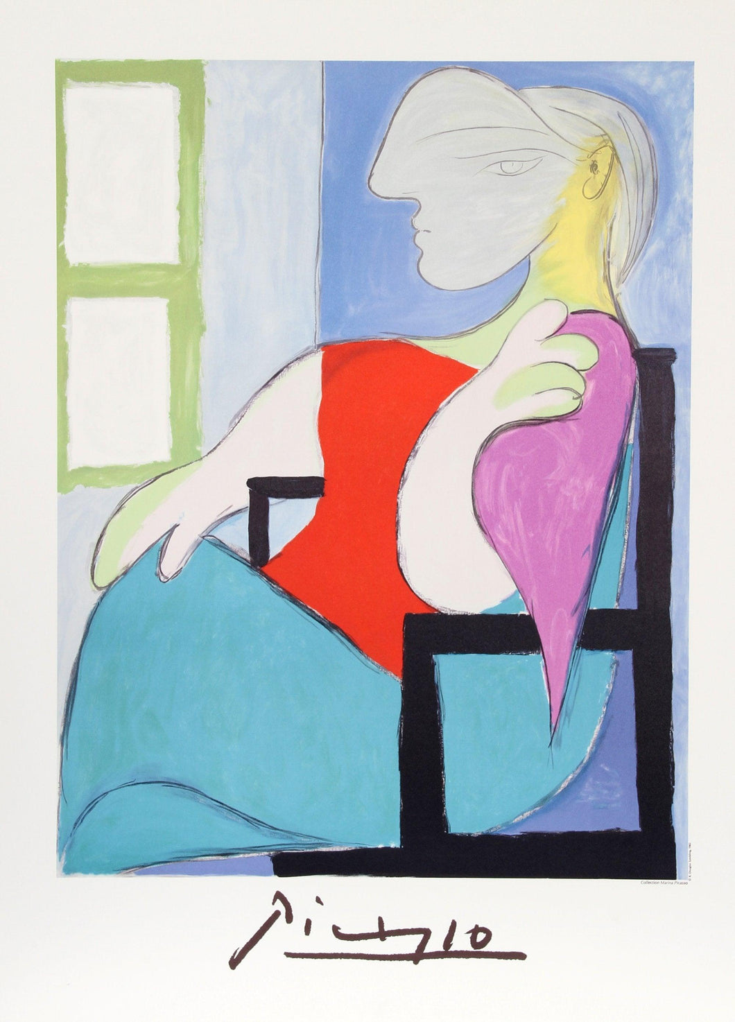 Femme Assise Pres d'Une Fenetre (Marie-Therese Walter) Lithograph | Pablo Picasso,{{product.type}}