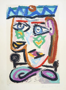 Femme au Beret Lithograph | Pablo Picasso,{{product.type}}