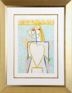 Femme au Buste en Coeur Lithograph | Pablo Picasso,{{product.type}}