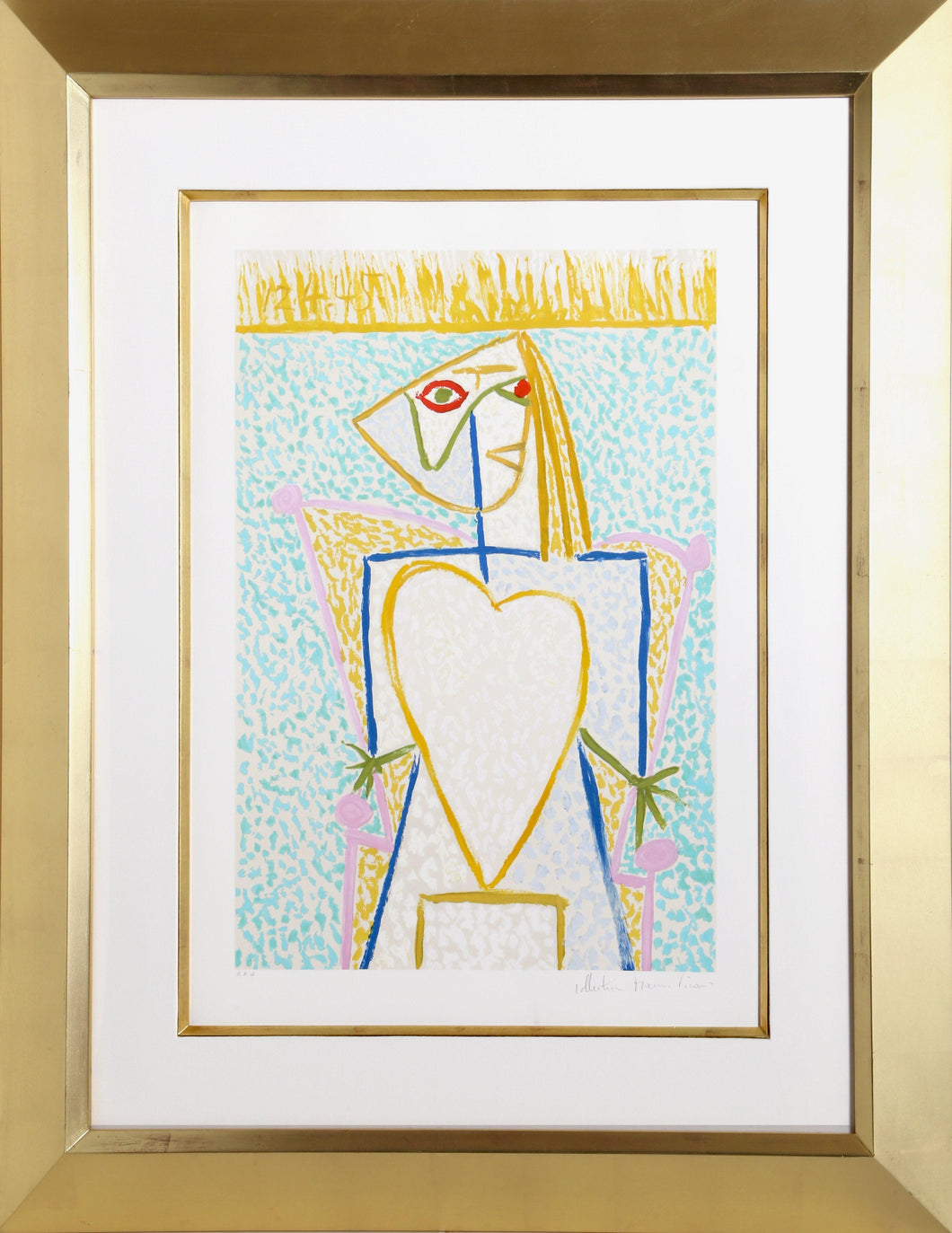 Femme au Buste en Coeur Lithograph | Pablo Picasso,{{product.type}}