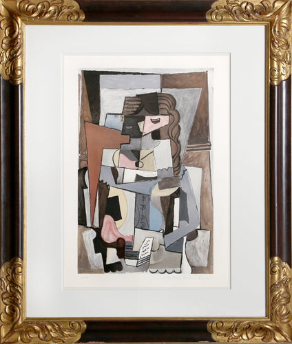 Femme au Corset Tesant un Livre Lithograph | Pablo Picasso,{{product.type}}