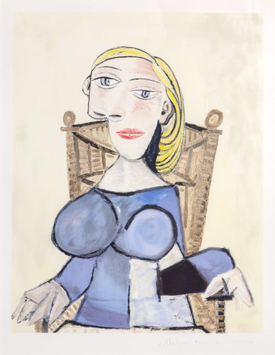 Femme Blonde Au Fauteuil D'Osier Lithograph | Pablo Picasso,{{product.type}}