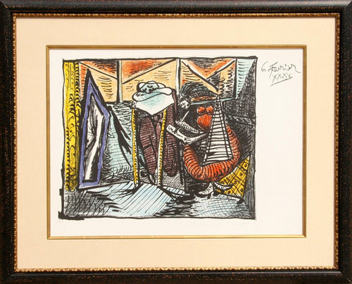 Femme Dessinant, Femme Assoupi Lithograph | Pablo Picasso,{{product.type}}