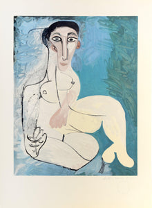 Femme Nue Assise dans l'Herbe Lithograph | Pablo Picasso,{{product.type}}