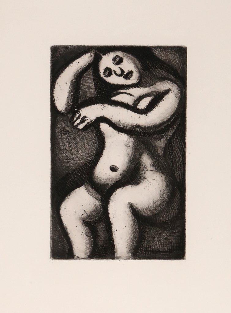 Femme Nue Assise from Le Reincarnations du Pere Ubu Etching | Georges Rouault,{{product.type}}