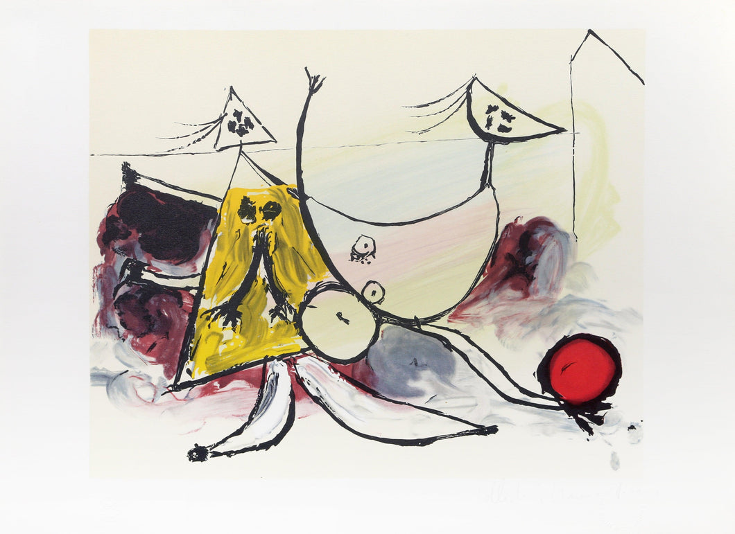 Femme sur la Plage Jouant au Balloon Lithograph | Pablo Picasso,{{product.type}}