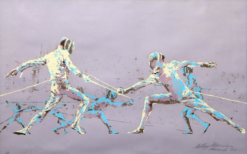 Fencing at Munich Olympics Screenprint | LeRoy Neiman,{{product.type}}