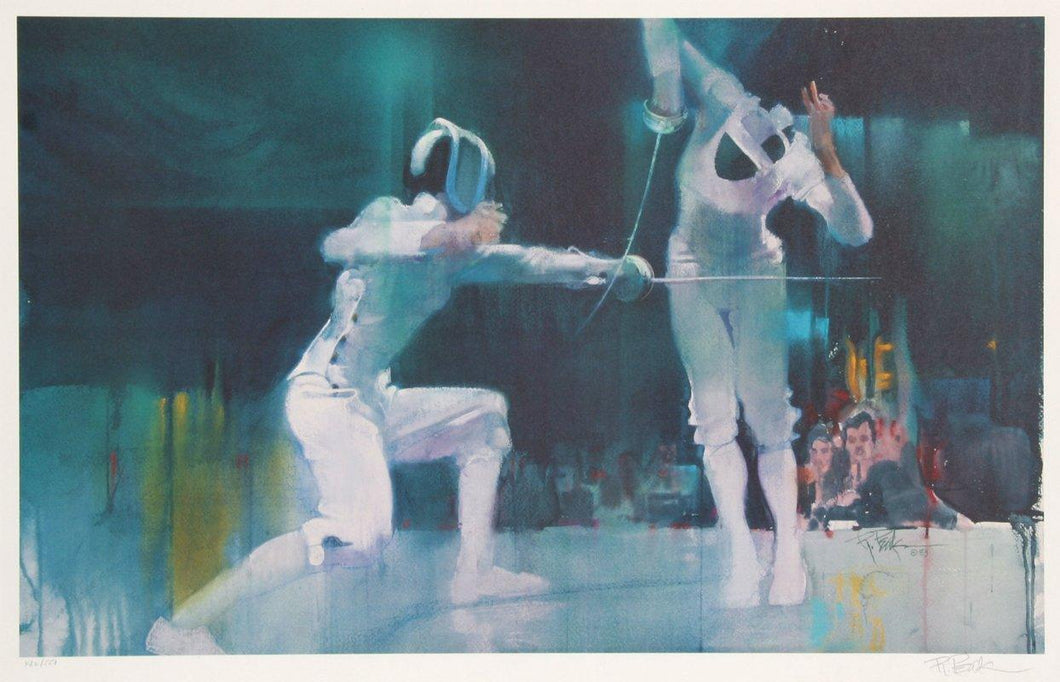 Fencing from the Visions of Gold Olympic Portfolio Lithograph | Robert Peak,{{product.type}}