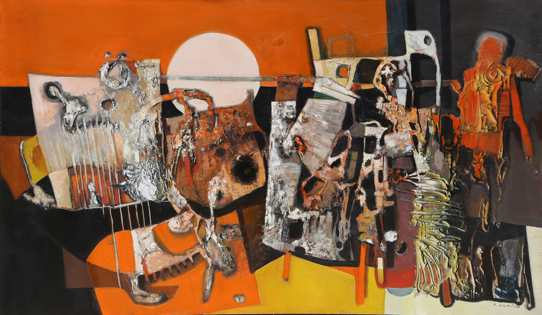 Figure with Animals and Sun Oil | Oskar D'Amico,{{product.type}}