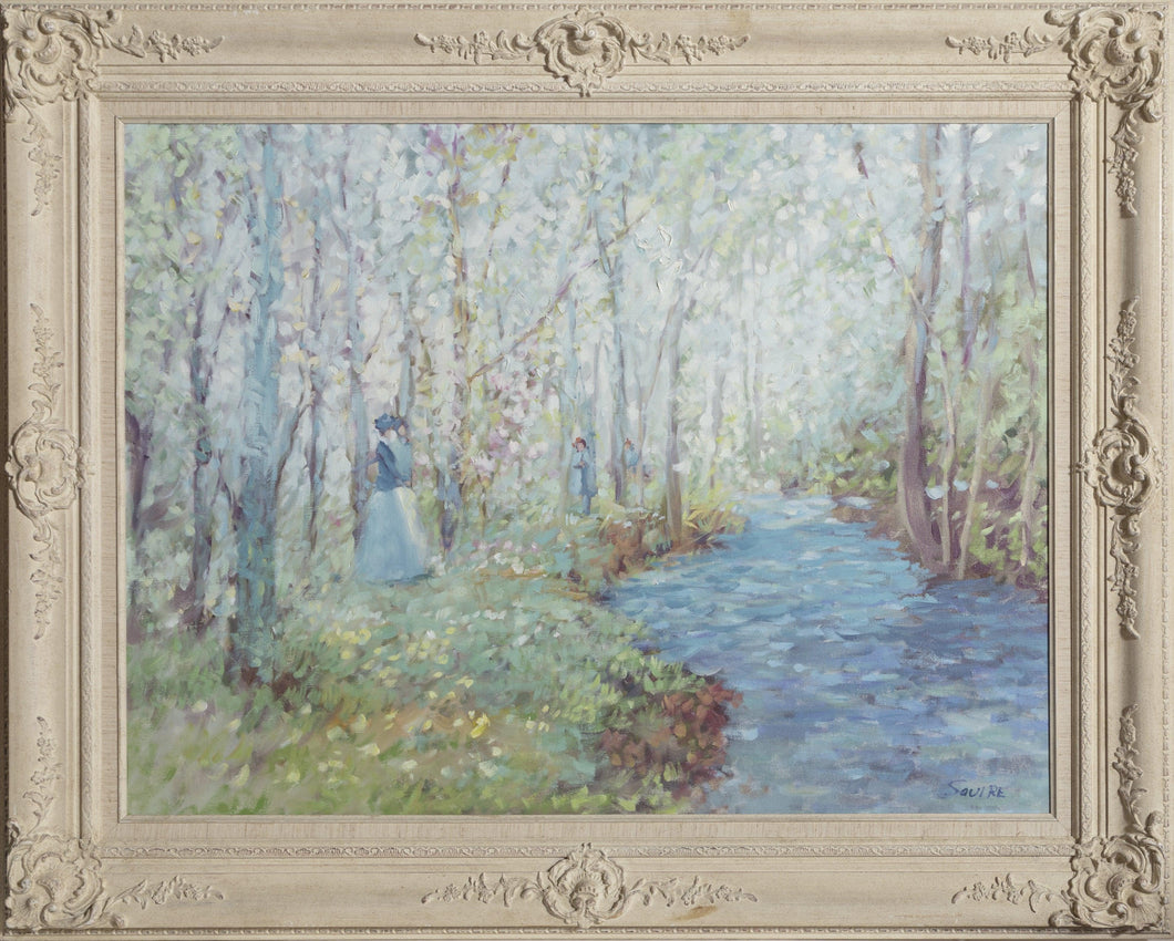 Figures by a Stream Oil | Geoffrey Squire,{{product.type}}