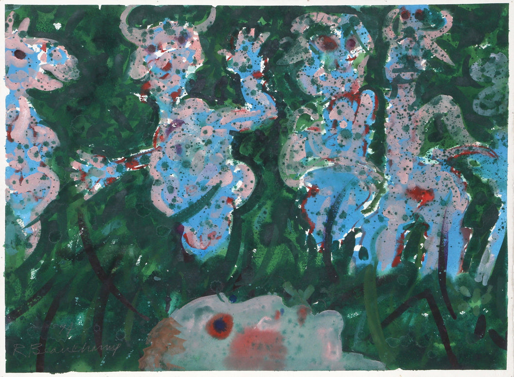 Figures in the Grass Gouache | Robert Beauchamp,{{product.type}}