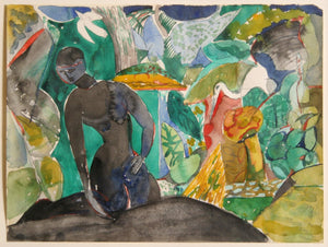 Figures in the Jungle Watercolor | Romare Bearden,{{product.type}}