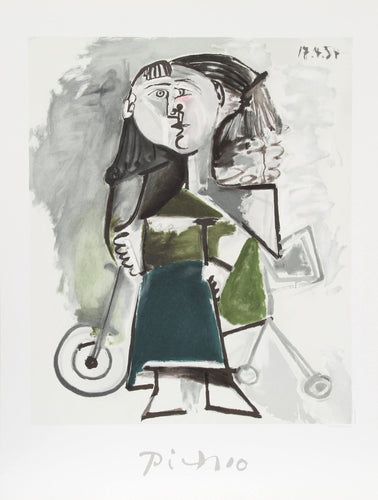 Fillette au Tricycle Lithograph | Pablo Picasso,{{product.type}}