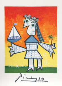 Fillette Couronee au Bateau Lithograph | Pablo Picasso,{{product.type}}