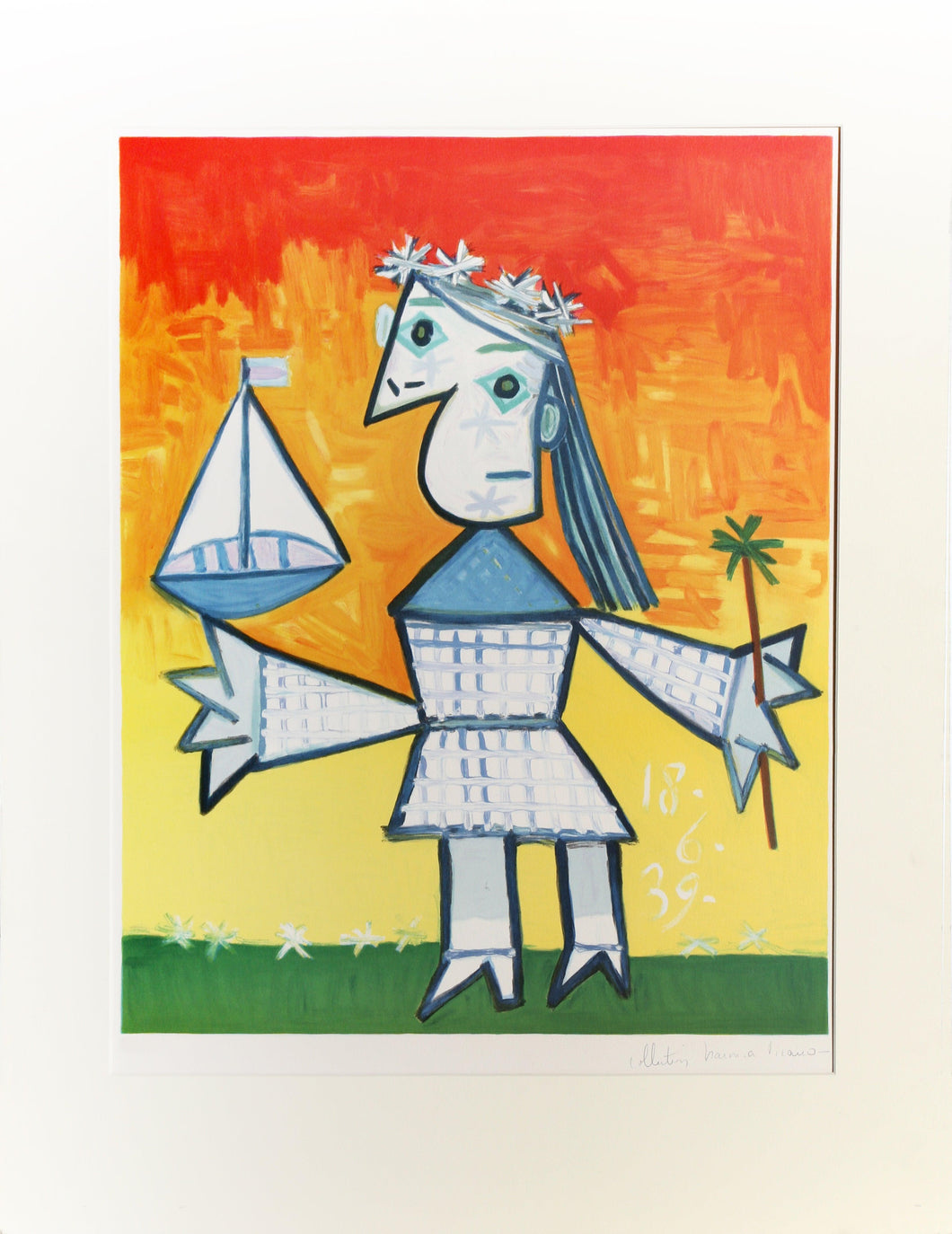 Fillette Couronee au Bateau Lithograph | Pablo Picasso,{{product.type}}