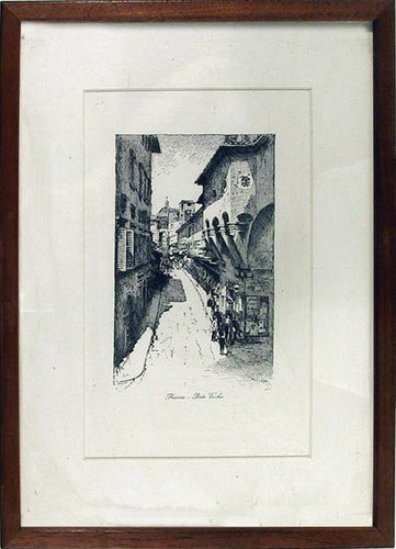 Firenze-Ponte Vecchio Lithograph | Unknown Artist,{{product.type}}