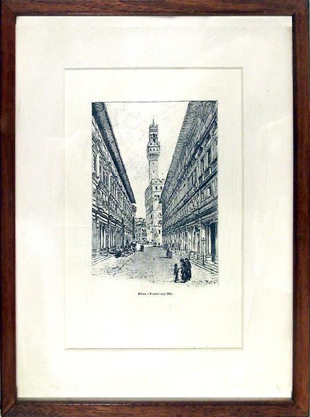 Firenze-Portei degli Uffizi Lithograph | Unknown Artist,{{product.type}}