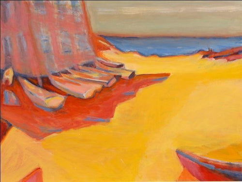 Fish House and Skiffs Acrylic | Alfred Sandford,{{product.type}}