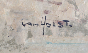 Fishermen at Shore Oil | Van Holst,{{product.type}}